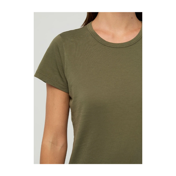 DUER Women's PurePima Slim Crew Kelp