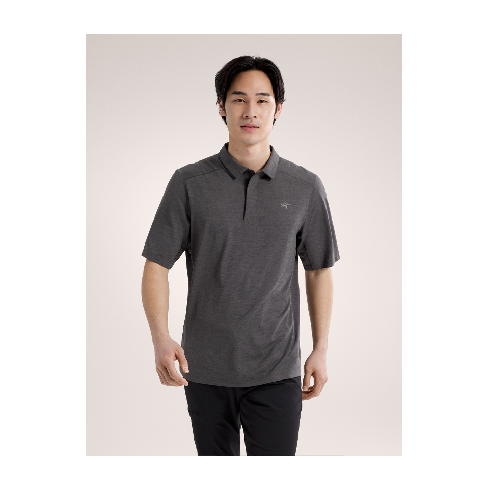 Arc'teryx Men's Cormac Polo SS Black Heather - Play Stores Inc Arc'teryx Men's Cormac Polo SS Black Heather - Play Stores Inc