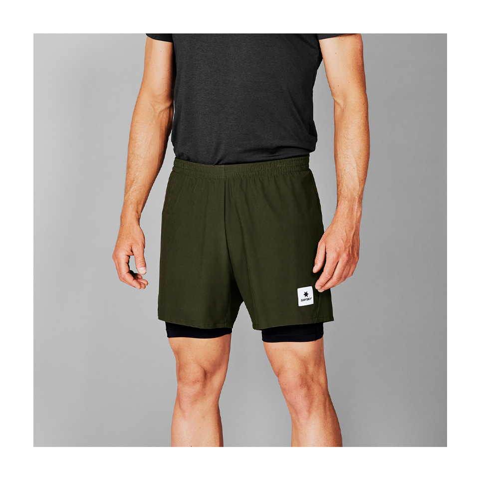SAYSKY Men's 2 In 1 Pace Shorts 5'' Green Main image