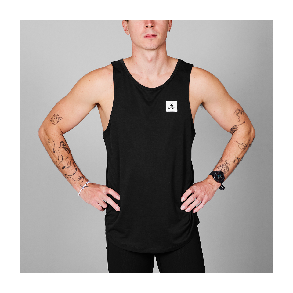 SAYSKY Men's Clean Combat Singlet Black Main image