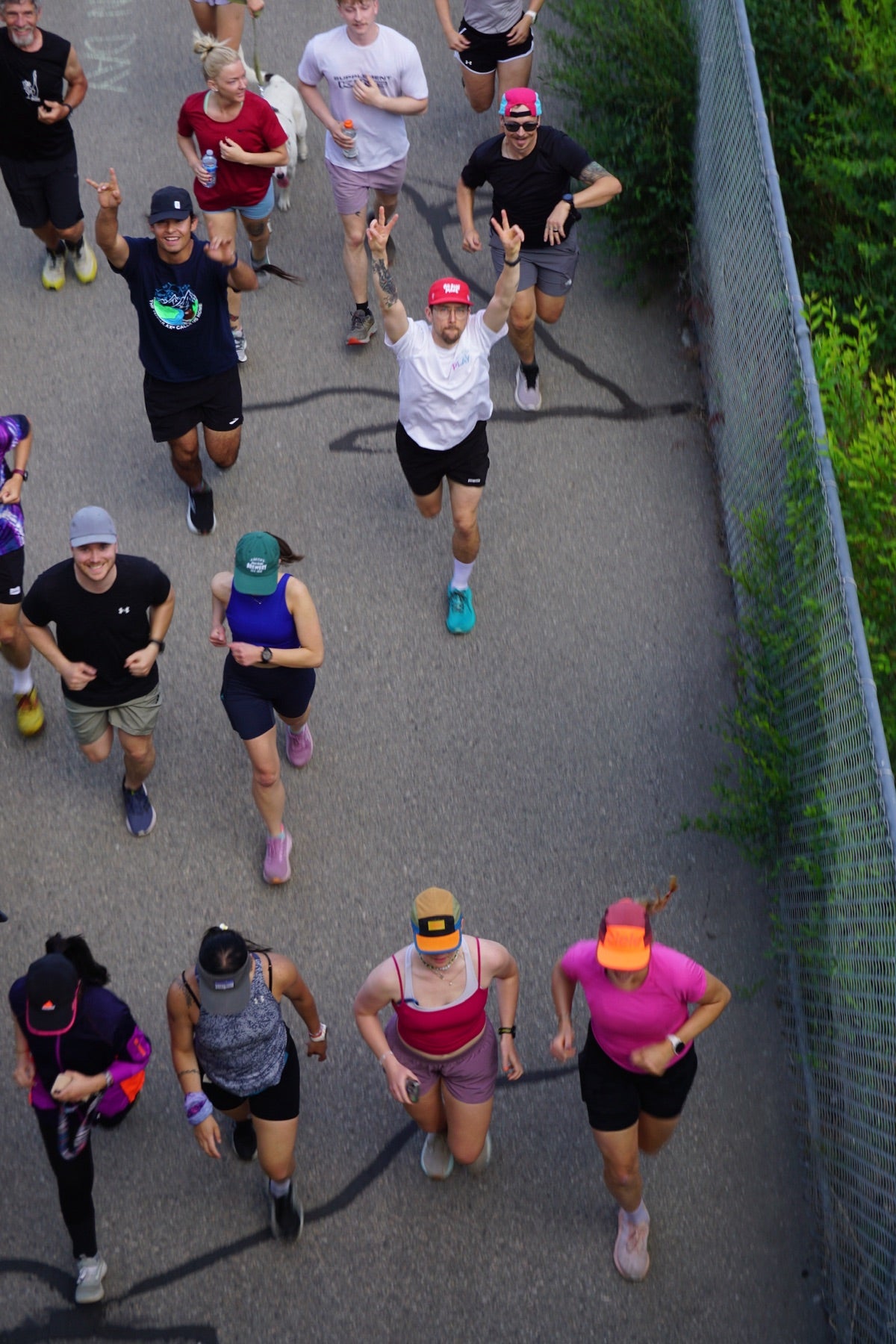 Play run club members on a group run