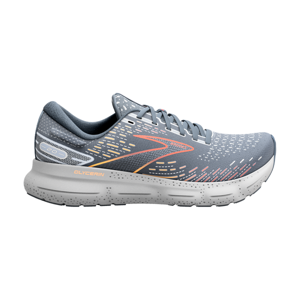 Brooks Men's Glycerin 20 D Width Grey/Chili Oil/Orange