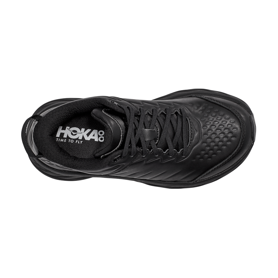 Hoka one one womens bondi leather black hot sale
