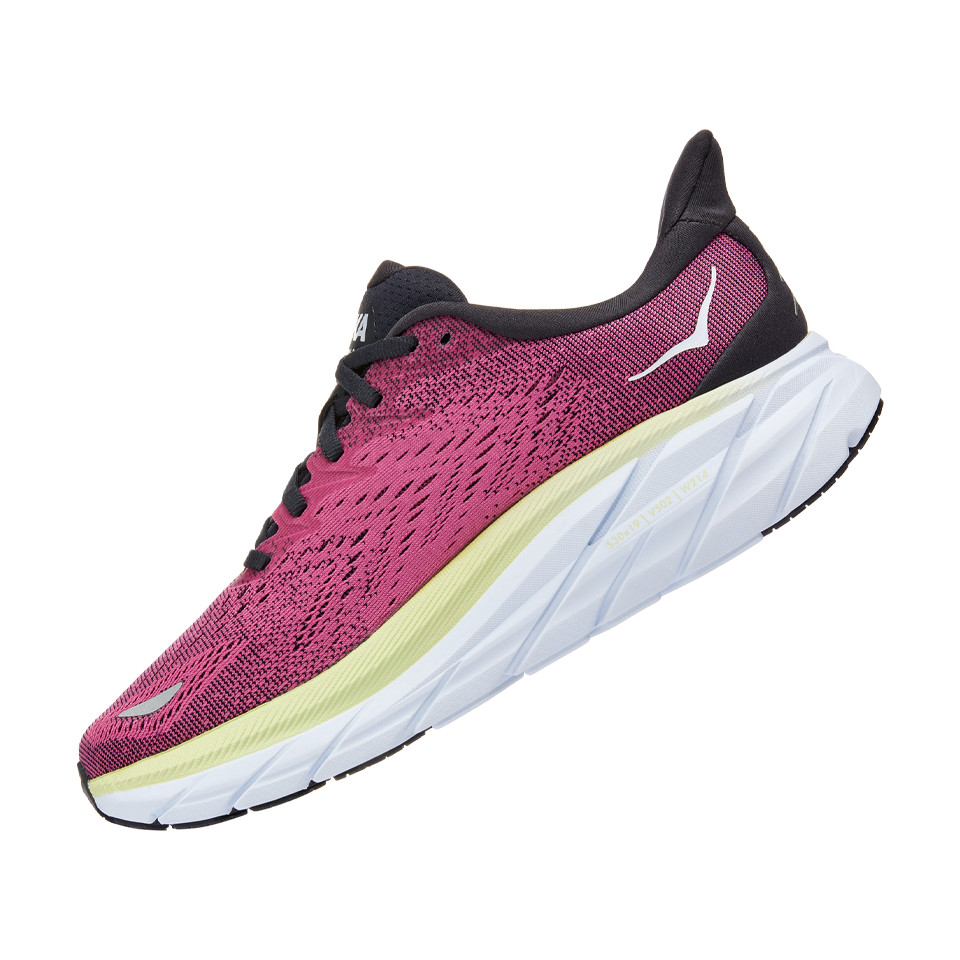 HOKA Women's Clifton 8 B Width Blue Graphite/Ibis Rose - Play 