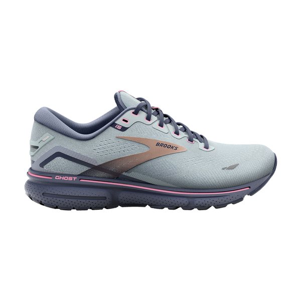 Brooks Women's Ghost 15 B Width Spa Blue/Neo Pink/Copper