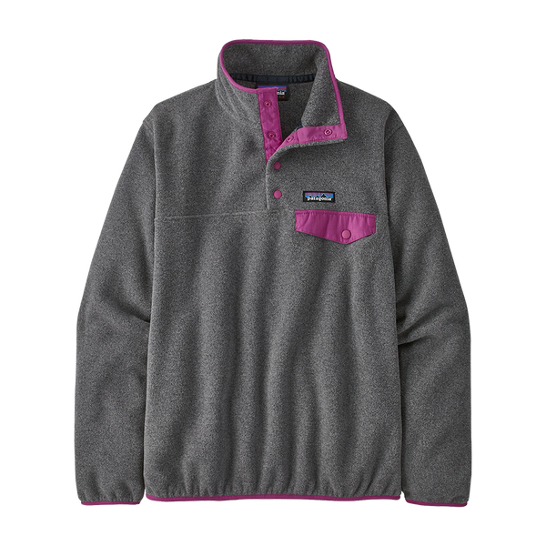 Patagonia Women's Lightweight Synchilla Snap-T Pullover Nickel w/Amaranth Pink