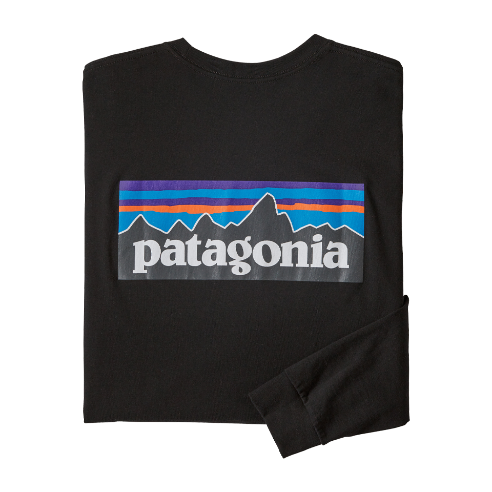 Patagonia Men s Long Sleeved P 6 Logo Responsibili Tee Black