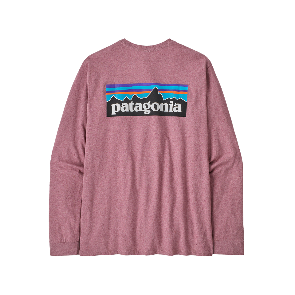 Patagonia Men's Long-Sleeved P-6 Logo Responsibili-Tee Evening Mauve
