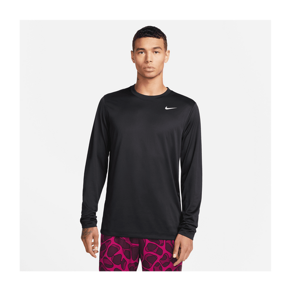 Nike Men's Dri-FIT Legend Long-Sleeve Fitness Top Black/Matte Silver