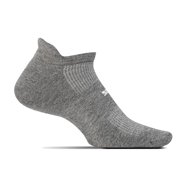 Feetures High Performance Cushion No Show Tab Heather Grey