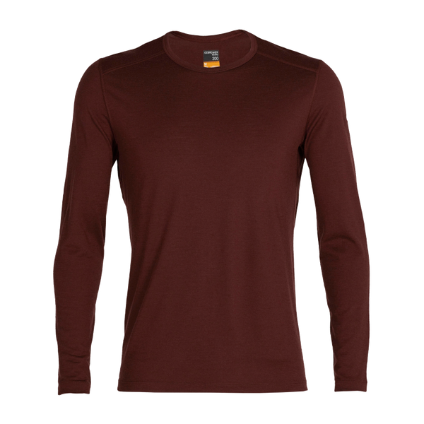 Icebreaker Men's Merino 200 Oasis Long Sleeve Crewe Thermal Top Espresso