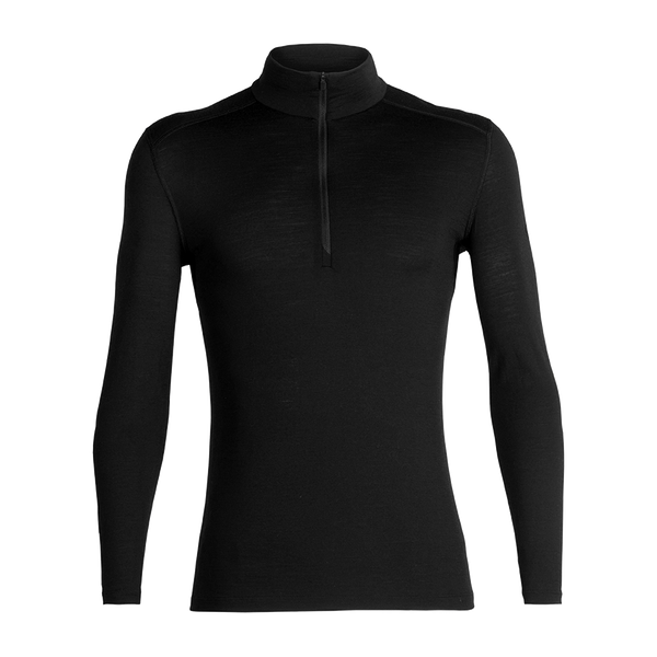 Icebreaker Men's Merino 200 Oasis Long Sleeve Half Zip Thermal Top Black