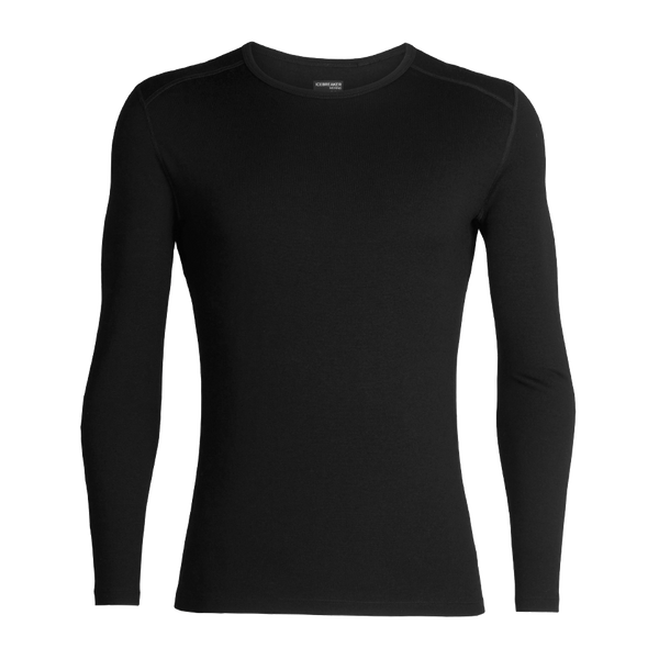 Icebreaker Men's Merino 260 Tech Long Sleeve Crewe Thermal Top Black