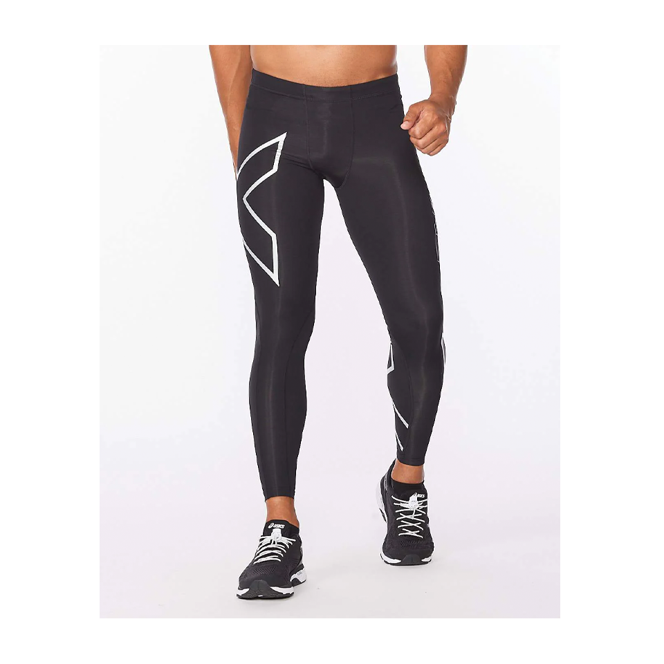 2XU Mens TR2 Compression Tights - Black/Silver