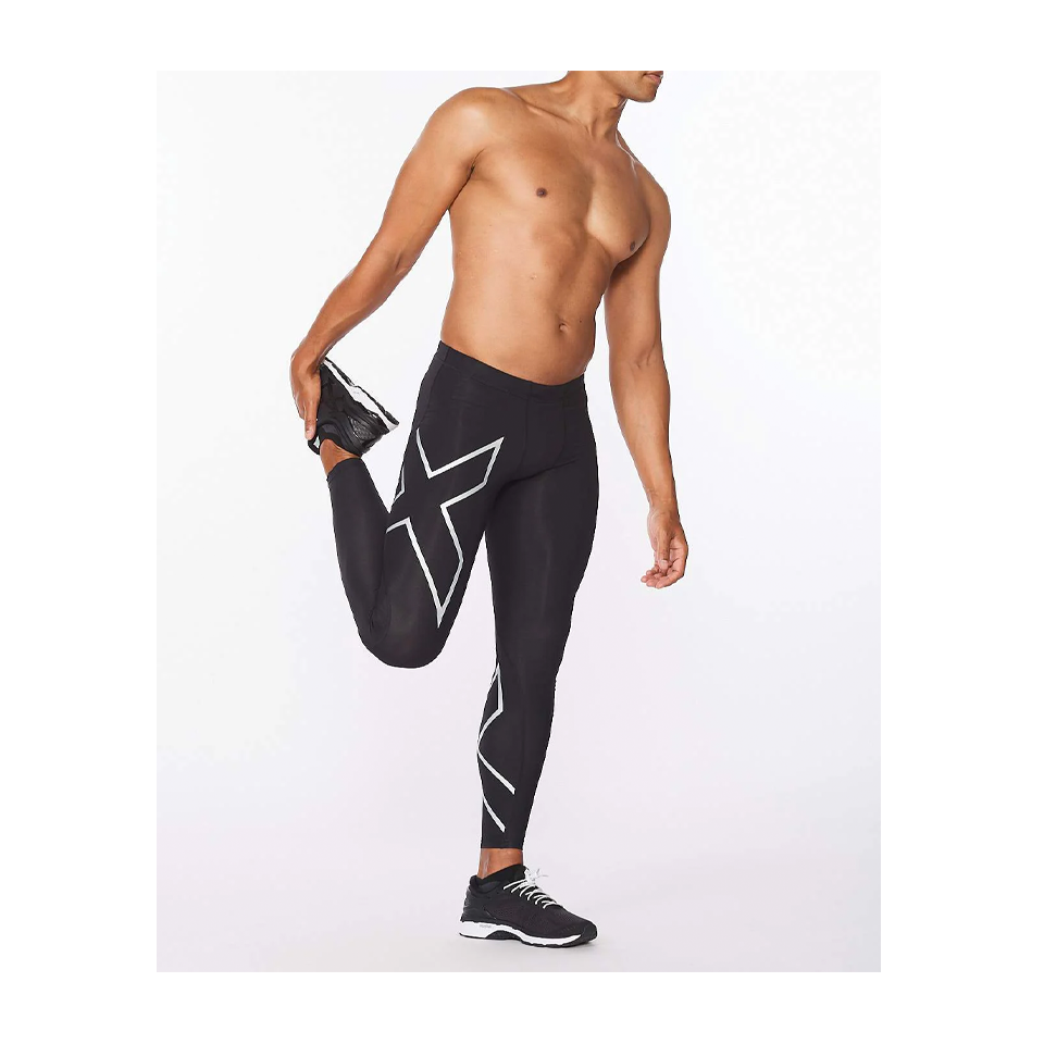 2XU Mens TR2 Compression Tights - Black/Silver