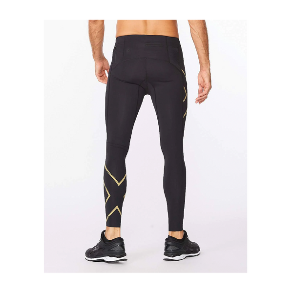 2XU Men's Light Speed Compression Tights Black/Gold Reflective