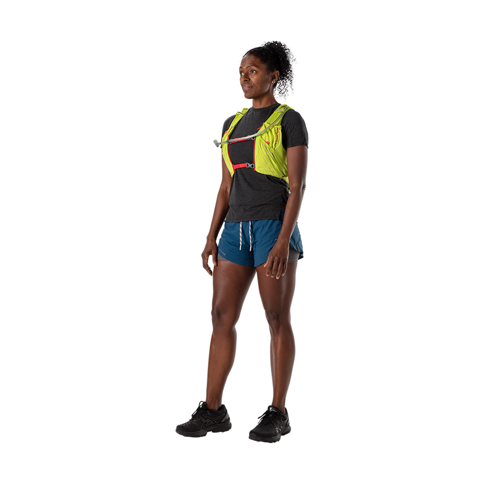 Nathan Women's Pinnacle 12 Liter Hydration Race Vest Finish Lime/Hibiscus
