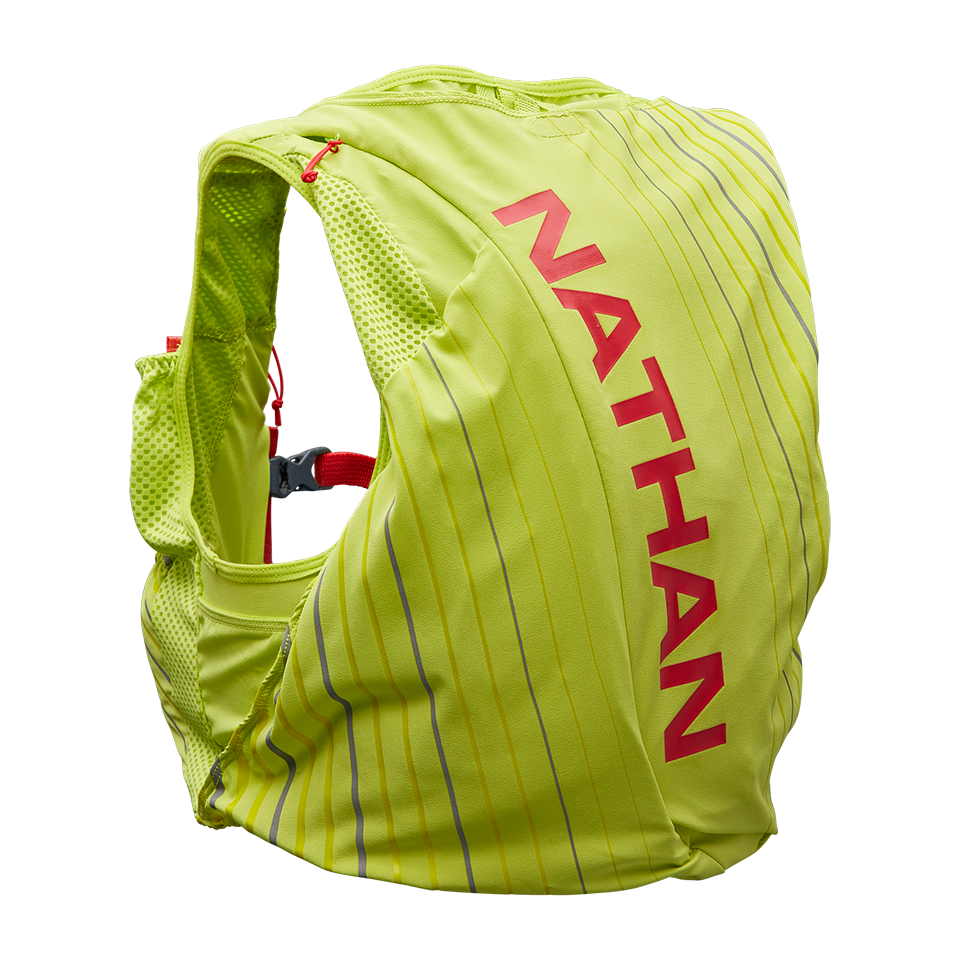 Nathan Women's Pinnacle 12 Liter Hydration Race Vest Finish Lime/Hibiscus