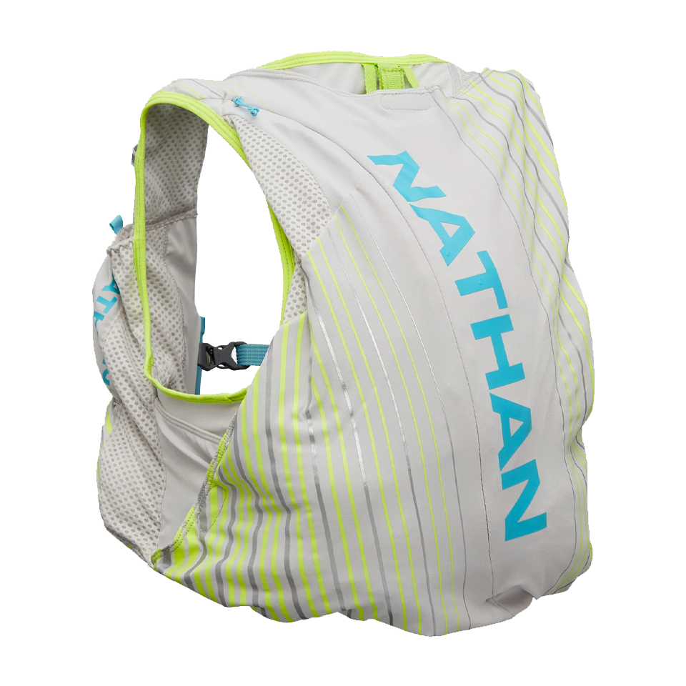 Nathan Women's Pinnacle 12 Liter Hydration Race Vest Vapor Grey/Caribbean Blue