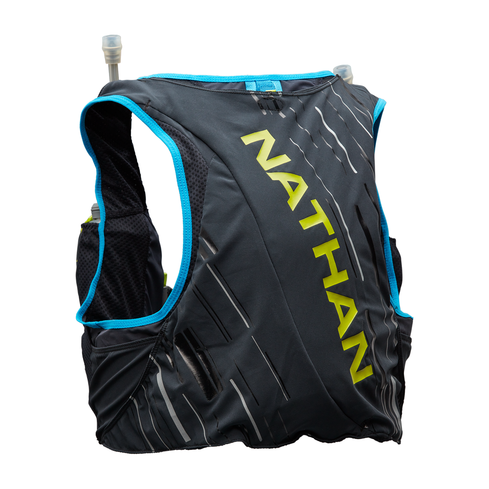 Nathan Men's Pinnacle 4 Liter Hydration Race Vest Black/Finish Lime