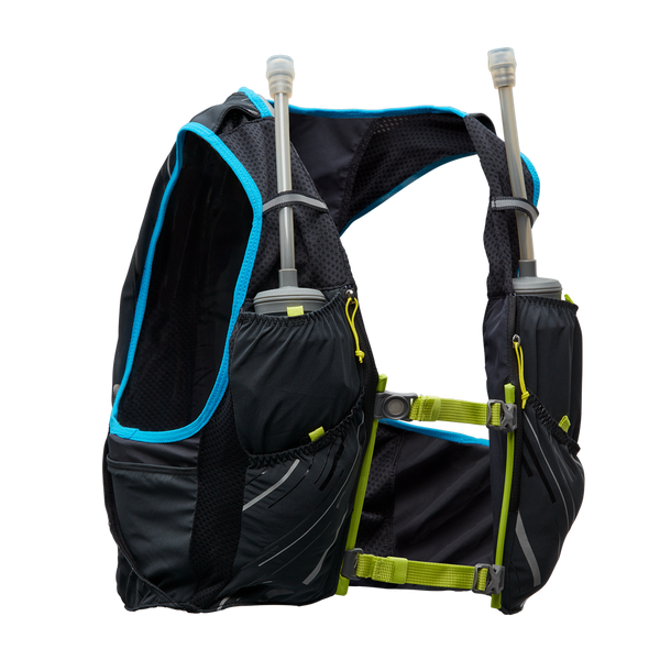 Nathan Men's Pinnacle 4 Liter Hydration Race Vest Black/Finish Lime