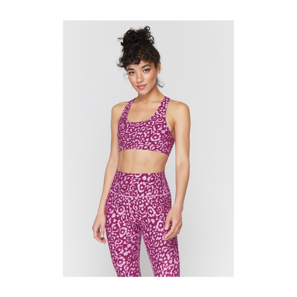 Spiritual Gangster Women's Studio Eco Jersey Sports Bra Wildcat Print