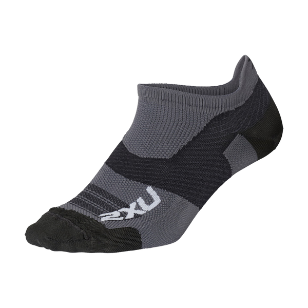 2XU Vectr Ultralight No Show Compression Sock Titanium/Black