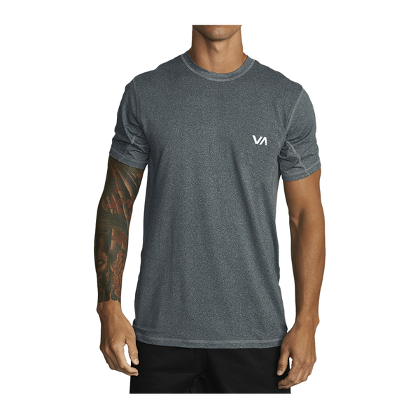 RVCA Men's Sport Vent Short Sleeve Tee Charcoal Heather