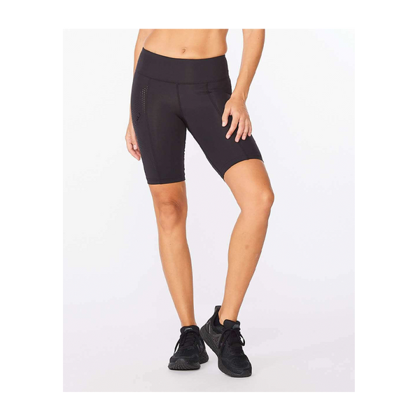 2XU Women's Motion Mid-Rise Compression Shorts Black/Dotted Black