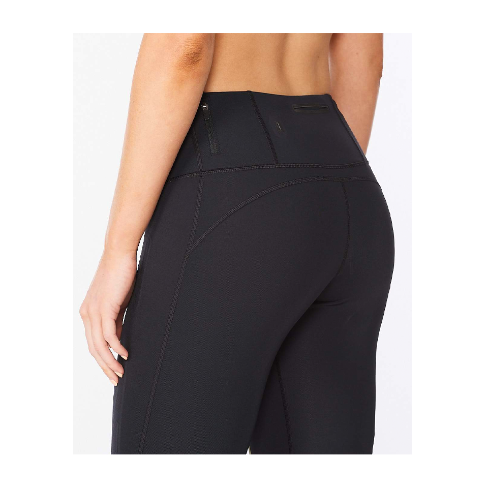 2XU Women's Light Speed Mid-Rise Compression Tights Black/Gold Reflective