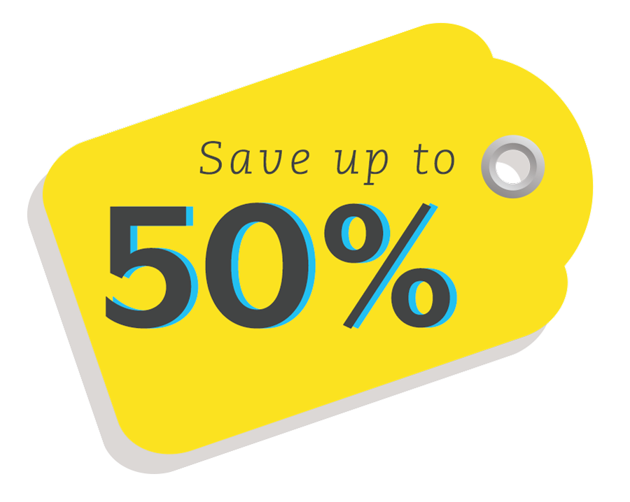 Save up to 50%